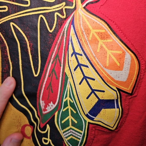 VGUC CCM Chicago Classic Blackhawks Logo Shirt Long Sleeve Mens Small Cotton - Picture 6 of 11